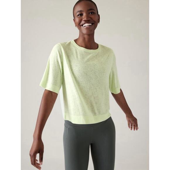 Athleta Tops - Athleta Top Womens XL Breezy Serene Tee Short Sleeve Light Green To Relaxed